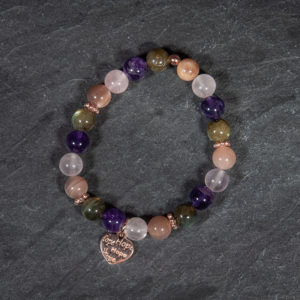 Edelsteinarmband in lila und orange