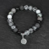 Edelsteinarmband schwarz-weiss