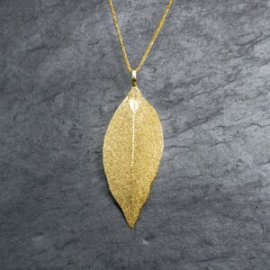 Anhänger echtes, vergoldetes Bodhi Baum Blatt